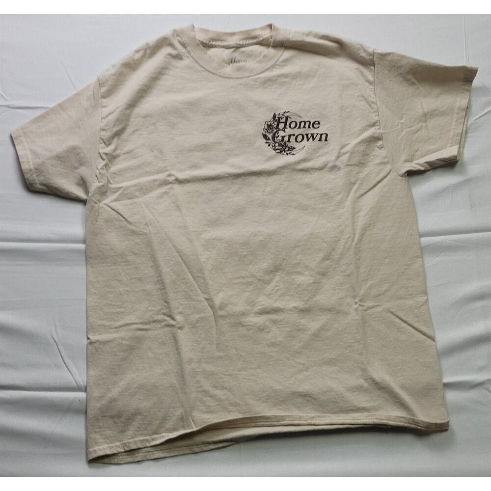 Vintage Home Grown Men's Large Cream T-Shirt SF San Francisco Floral Logo